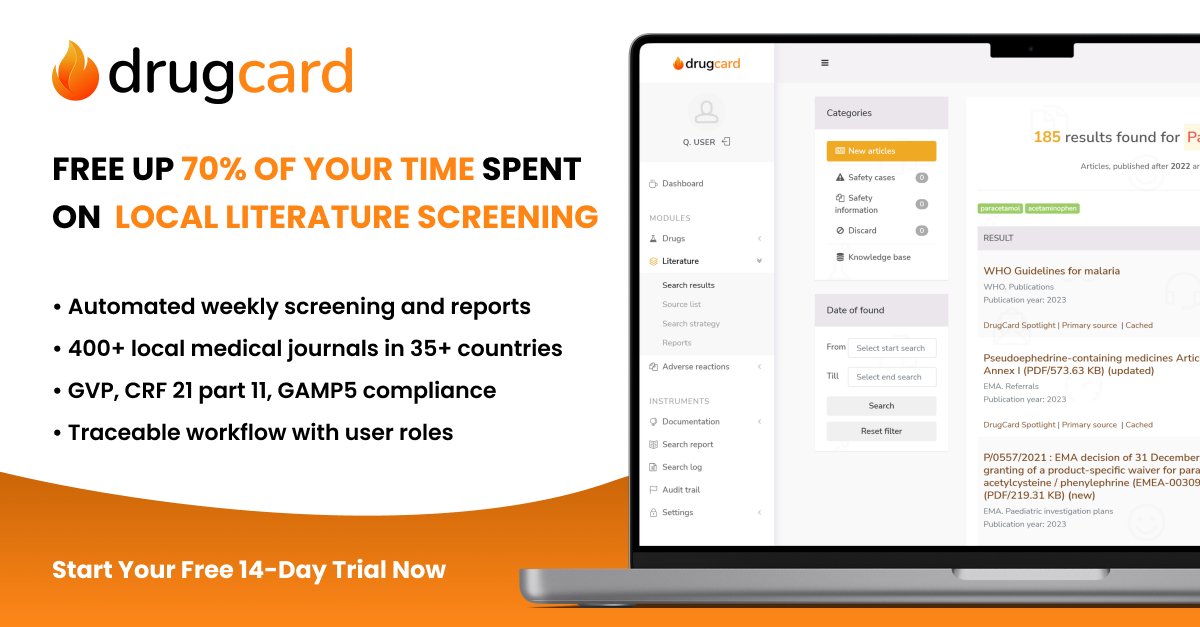 DrugCard - your global partner for local literature screening