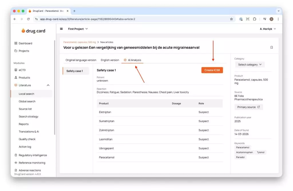 AI Features on the DrugCard Platform: How Artificial Intelligence Supports Pharmacovigilance Literature Screening 4