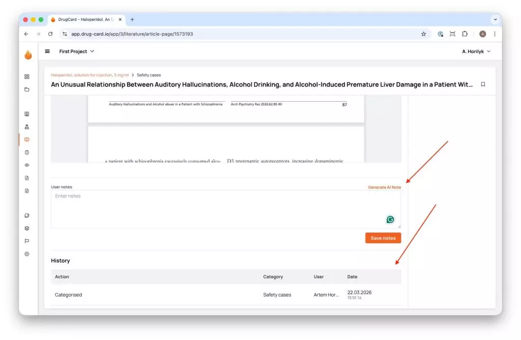 AI Features on the DrugCard Platform: How Artificial Intelligence Supports Pharmacovigilance Literature Screening 3